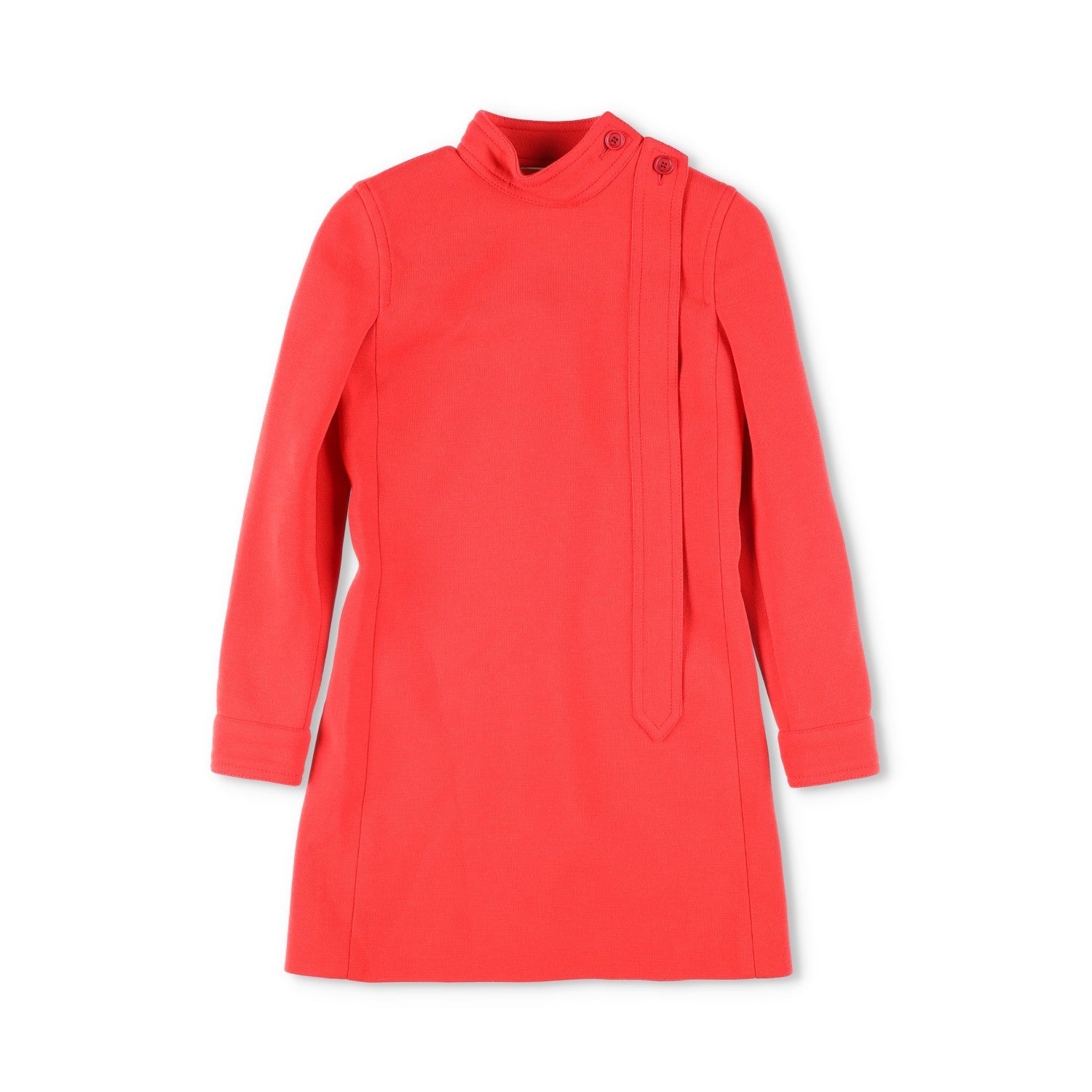 SAINT LAURENT Red Womens Wool Mini Dress Long Sleeve Size 36 Party RRP1900