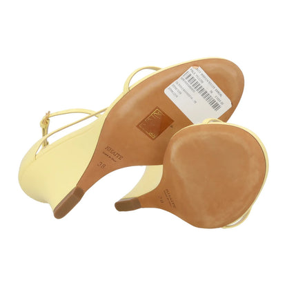 KHAITE Womens Marion Wegde Heel Sandal Leather Strappy Yellow UK 5 RRP 1020 — View 9