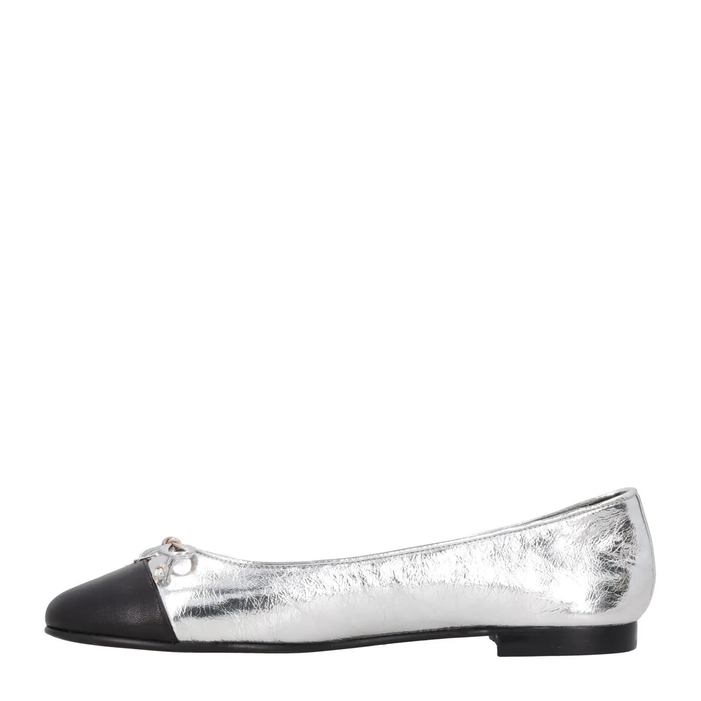 TORY BURCH Womens Silver Leather Ballet Flats Bow Accent Slip On US 9 RRP 260 — View 4