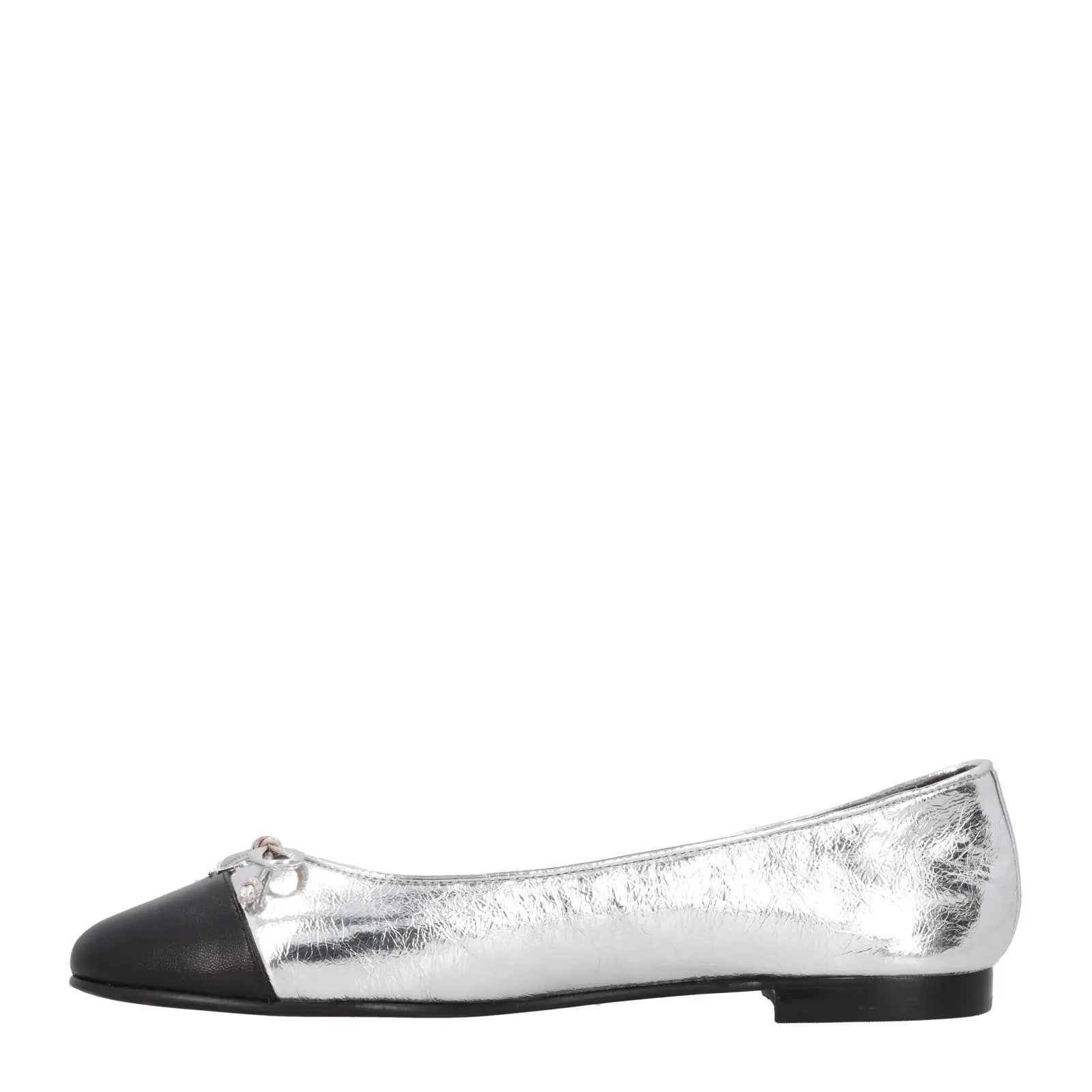 TORY BURCH Womens Silver Leather Ballet Flats Bow Accent Slip On US 9 RRP 260 — View 4
