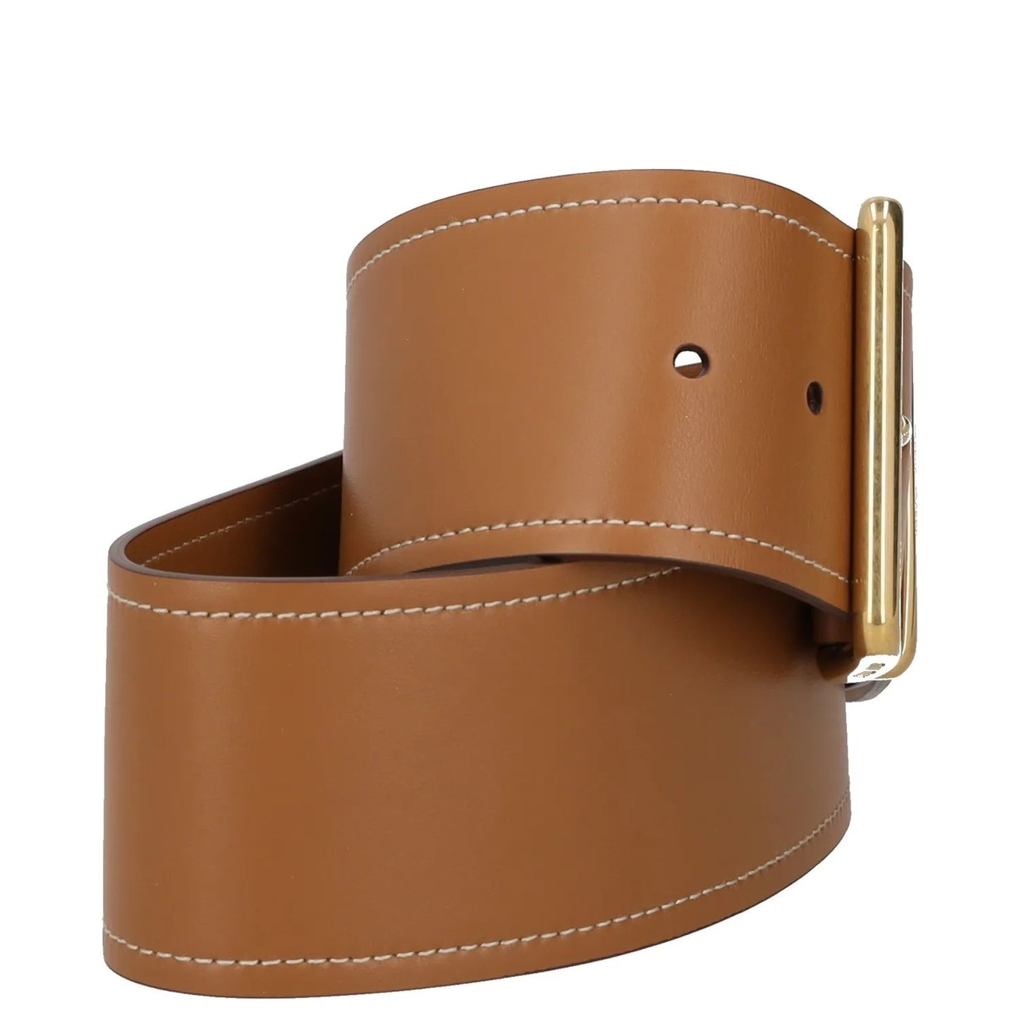 MIU MIU Womens Waist Belt 6Cm Wide Calf Leather Brown Gold Hardware 75 RRP 535 — View 7