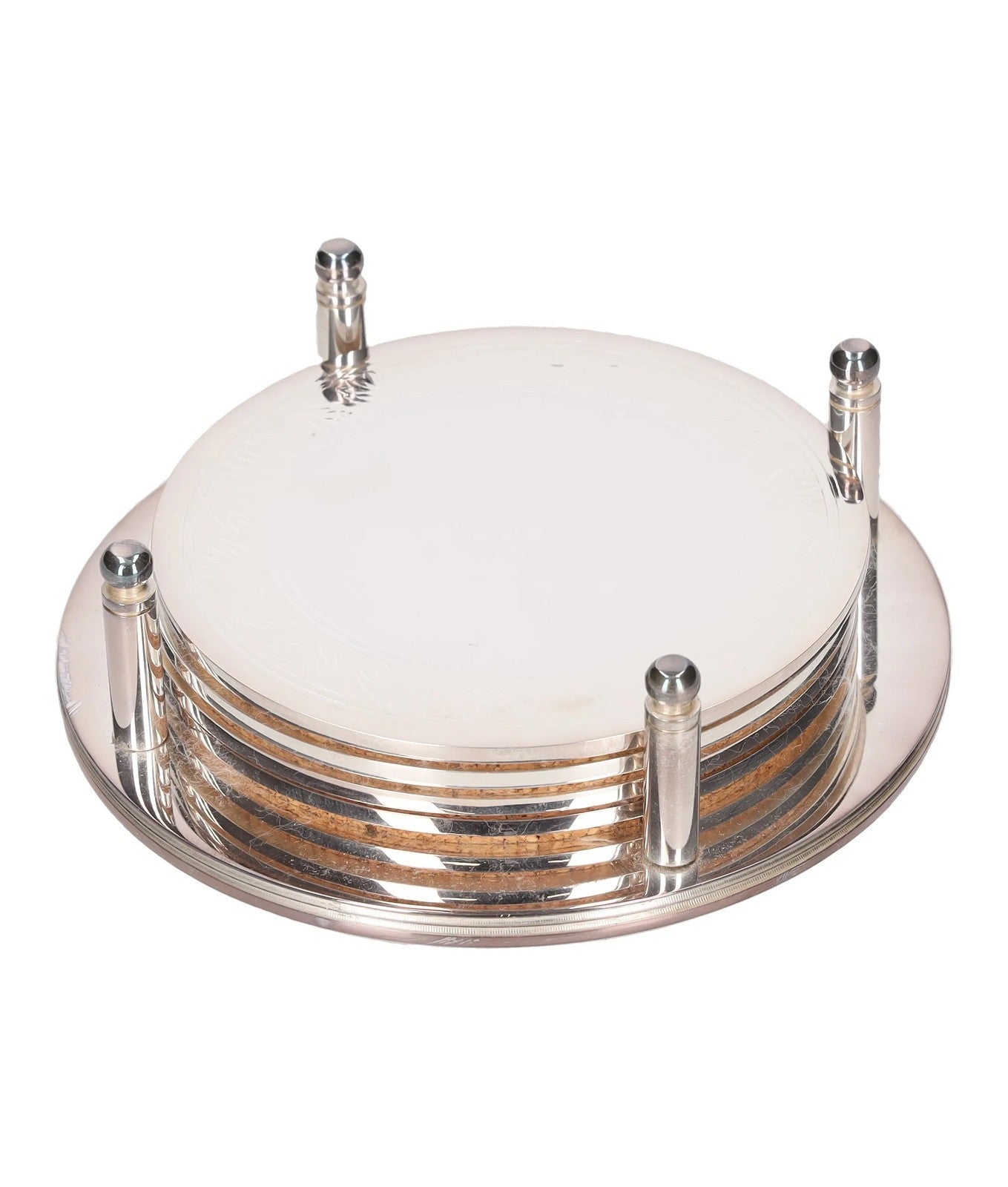 SOHO HOME Rochester Engraved Silver Coasters Set Of 4 Stainless Steel OS RRP 125 — View 2
