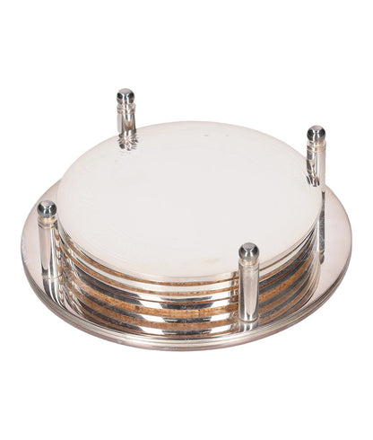 SOHO HOME Rochester Engraved Silver Coasters Set Of 4 Stainless Steel OS RRP 125 — View 2