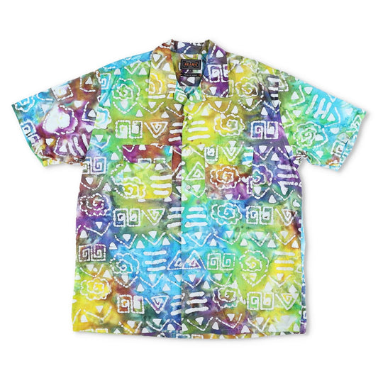 BEAMS Mens Shirt Cotton Button-Up Multicoloured Short Sleeve Size XL RRP 175