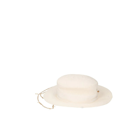 GUCCI Womens Sun Hat Beige Straw Chain Accent Button Summer Size L RRP 400 — View 6
