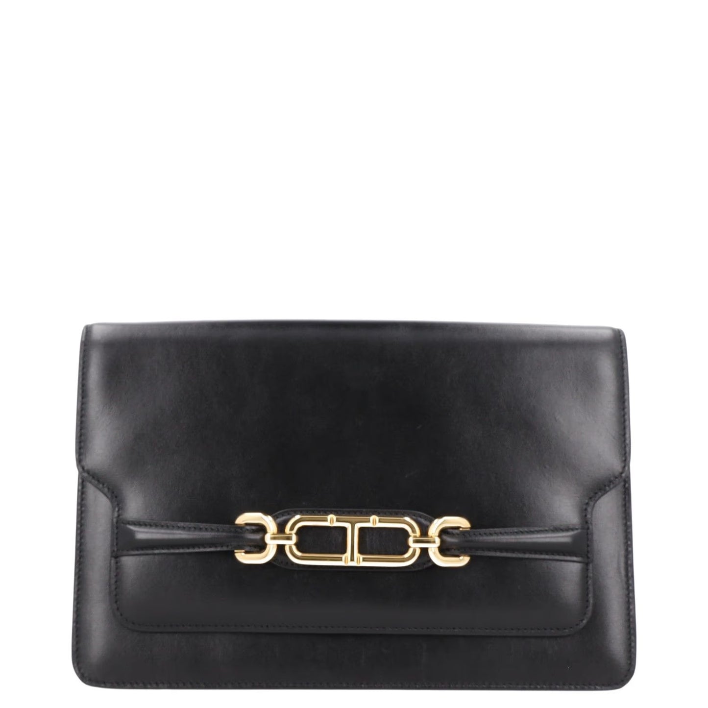 TOM FORD Womens Crossbody Bag Black Leather Gold Hardware Size M RRP 2700