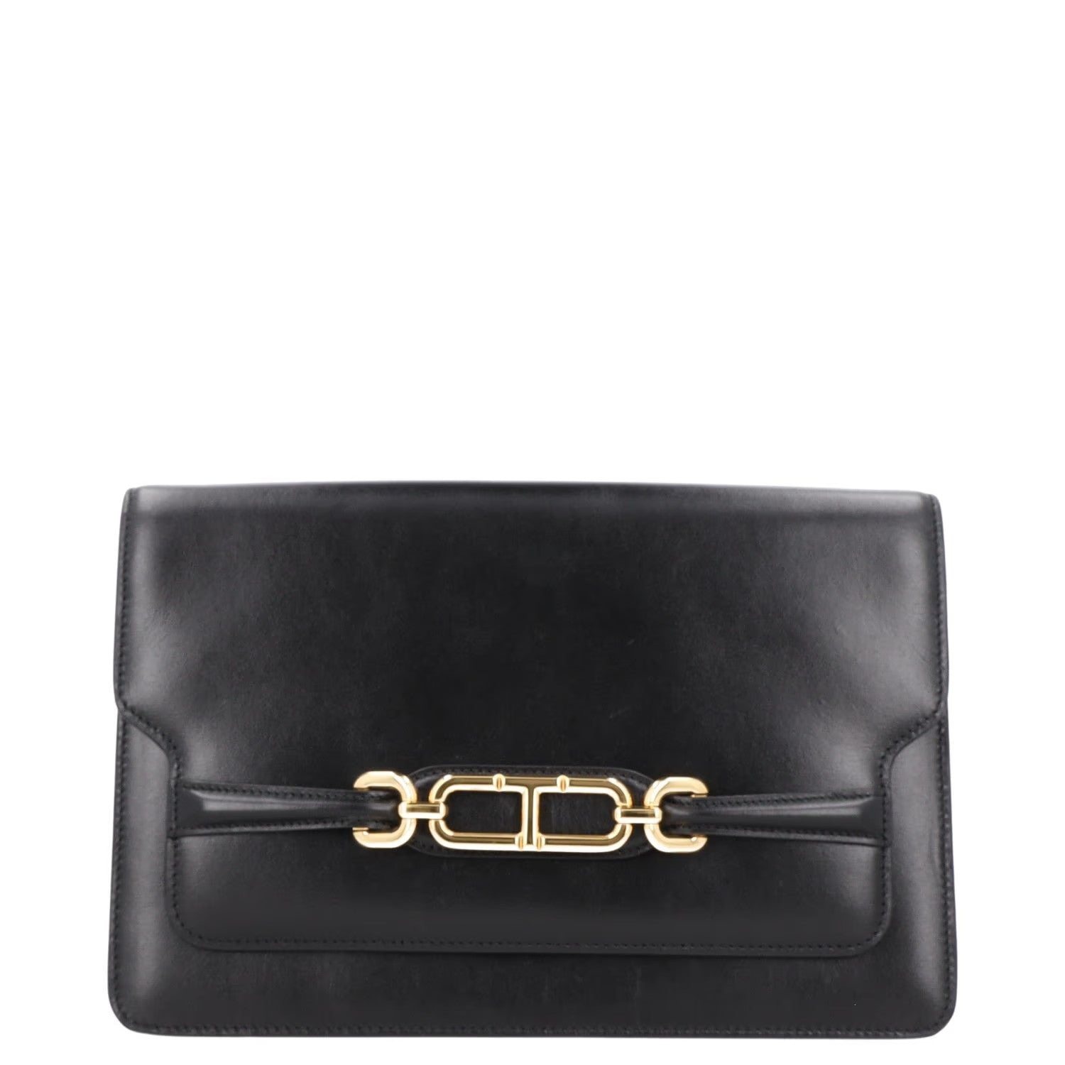 TOM FORD Womens Crossbody Bag Black Leather Gold Hardware Size M RRP 2700
