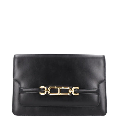 TOM FORD Womens Crossbody Bag Black Leather Gold Hardware Size M RRP 2700