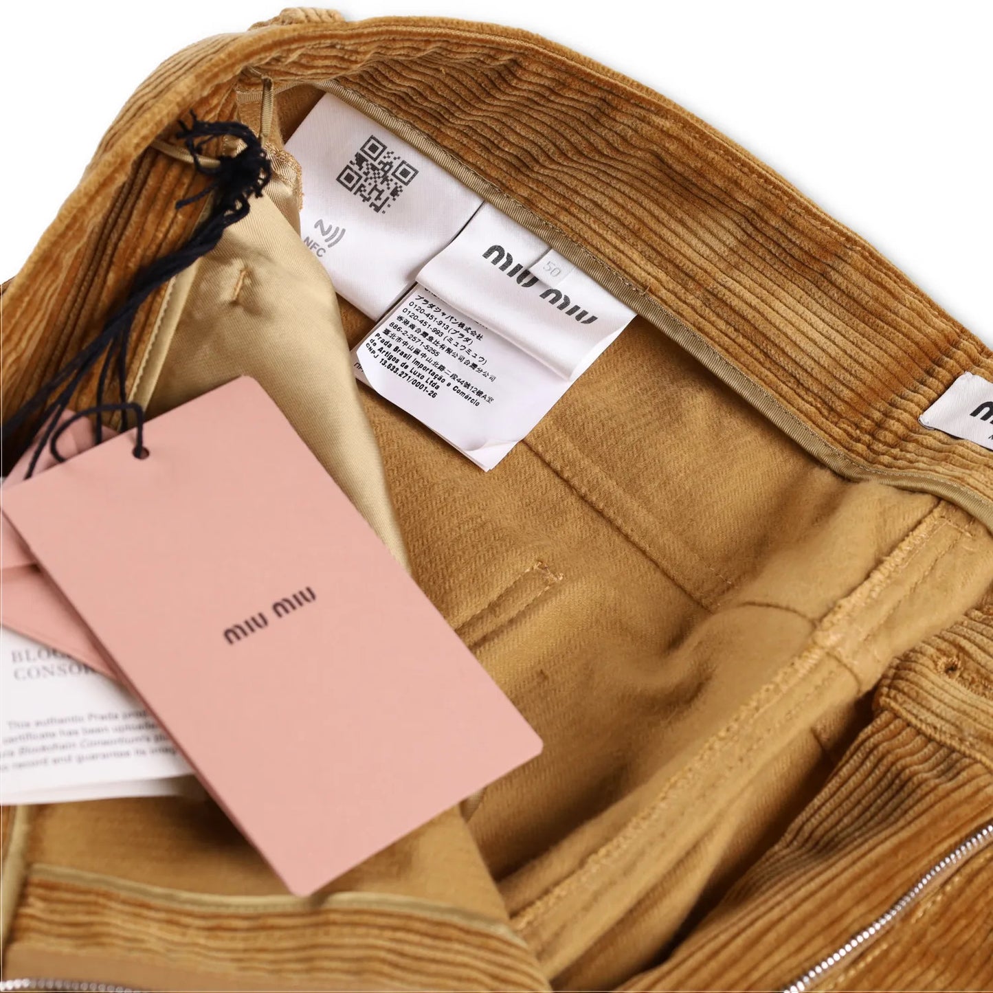 MIU MIU Men Velluto Coste Chino Trousers Yellow Corduroy Slash Pocket 50 RRP1220 — View 7