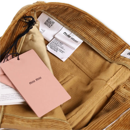 MIU MIU Men Velluto Coste Chino Trousers Yellow Corduroy Slash Pocket 50 RRP1220 — View 7