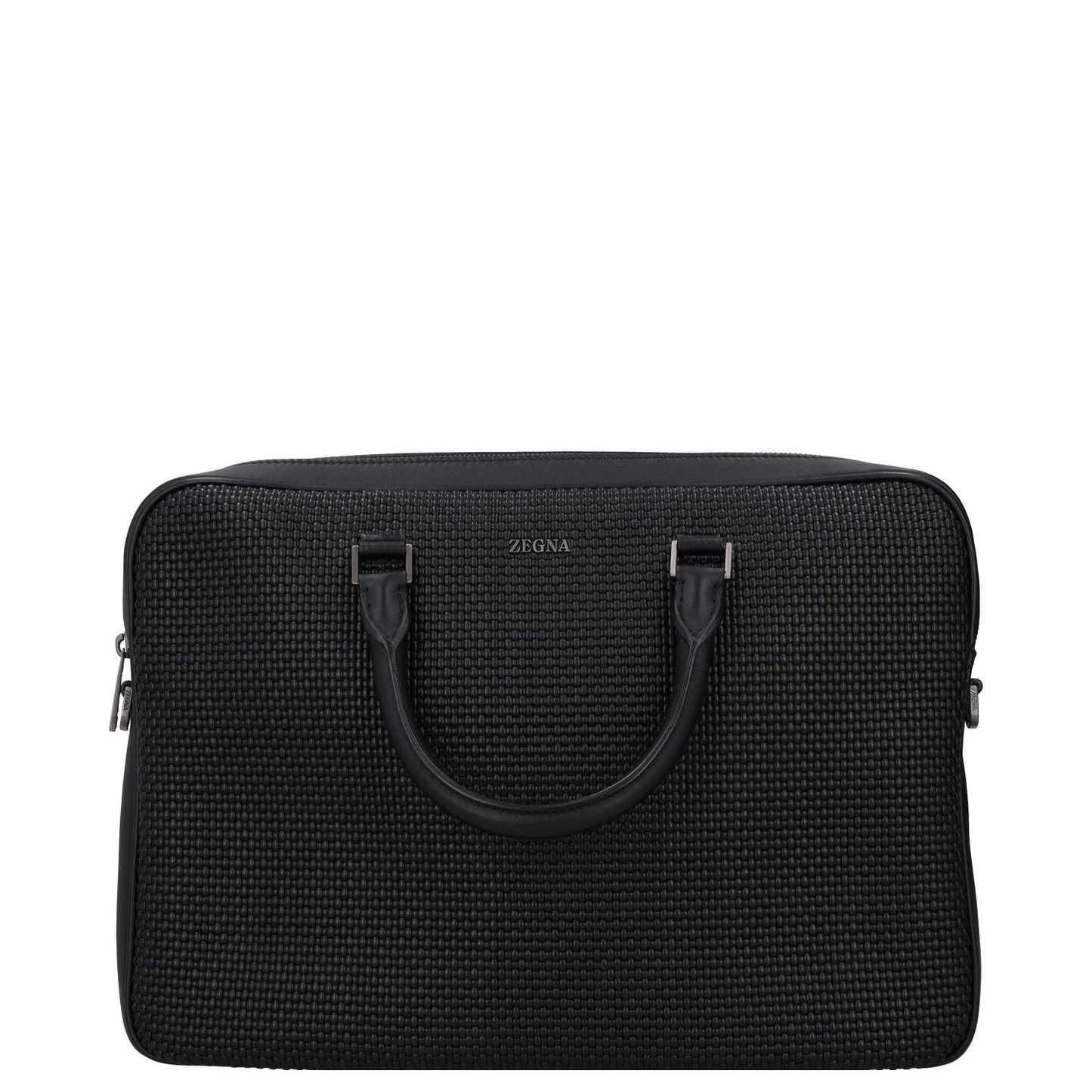 ERMENEGILDO ZEGNA Luxury Tailoring Edgy Laptop Bag Black Briefcase OS RRP 1000