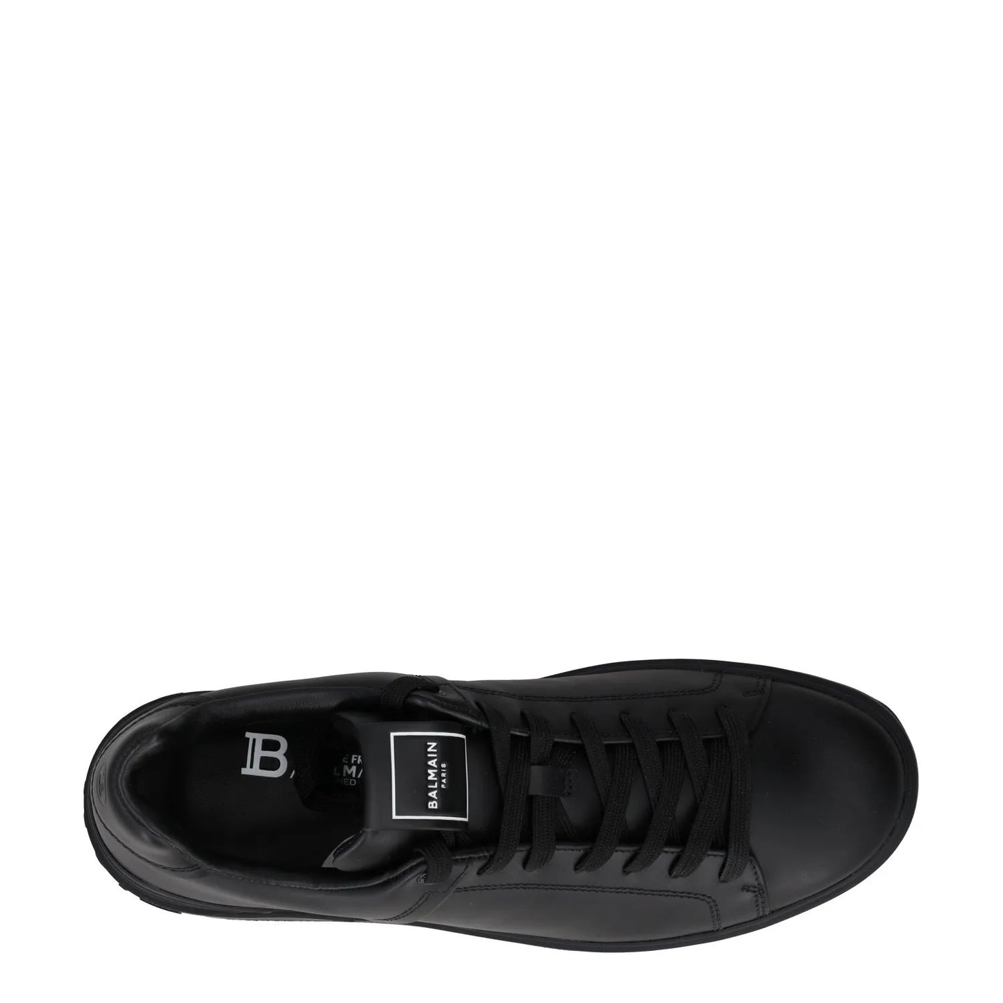 BALMAIN Mens Black Leather Trainers Low Top Lace Up Sneakers UK 6 RRP 450 — View 7