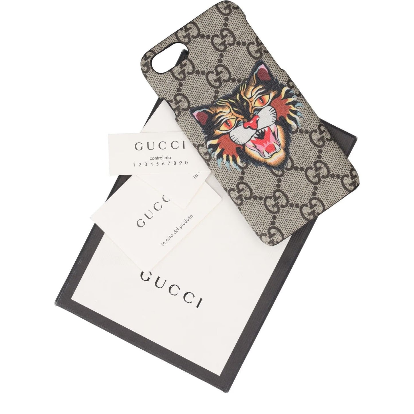 GUCCI Case for iPhone 7-8 Flat Beige Leather Multicoloured Design OS RRP 270 — View 5