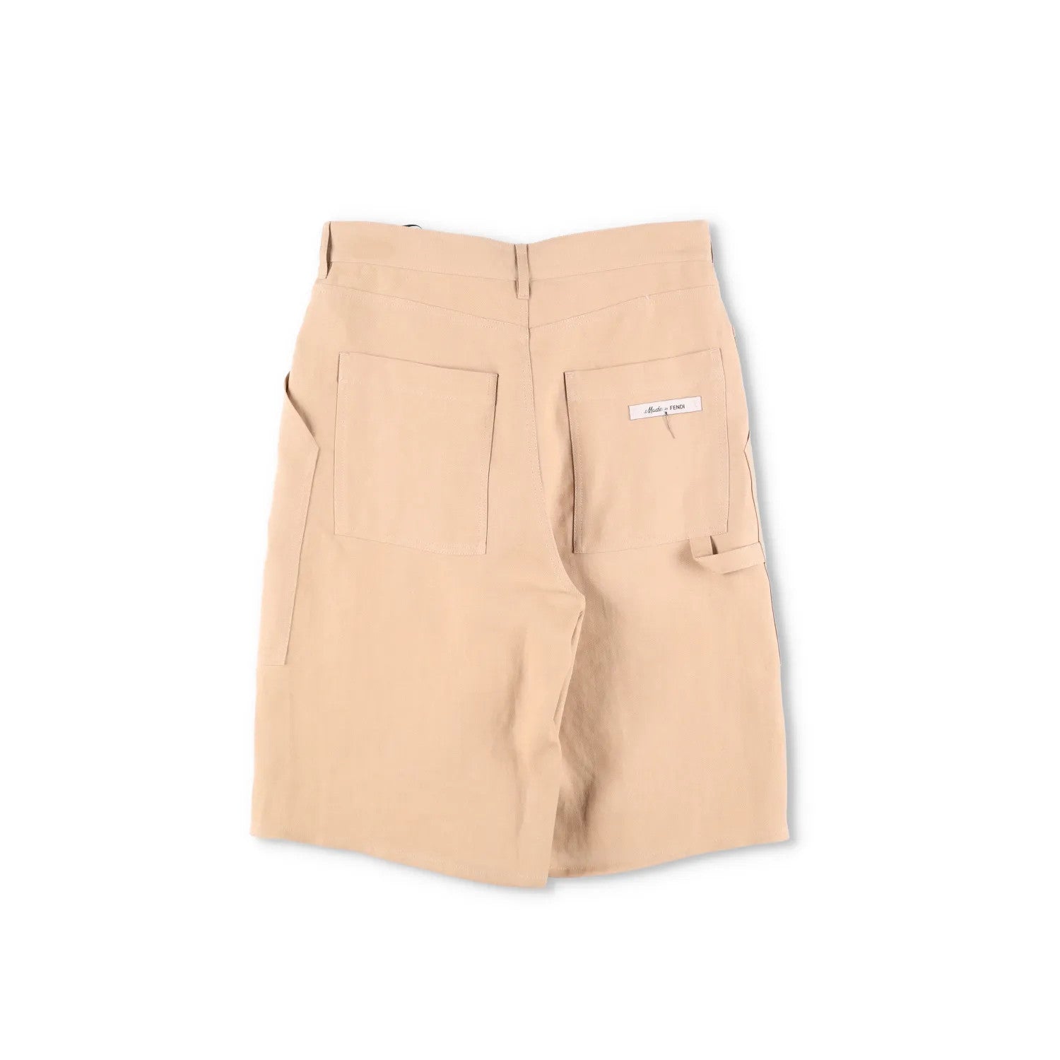 FENDI Mens Bermuda Shorts Paper Canvas Beige Flat Front Zip Size 46 RRP 945 — View 11