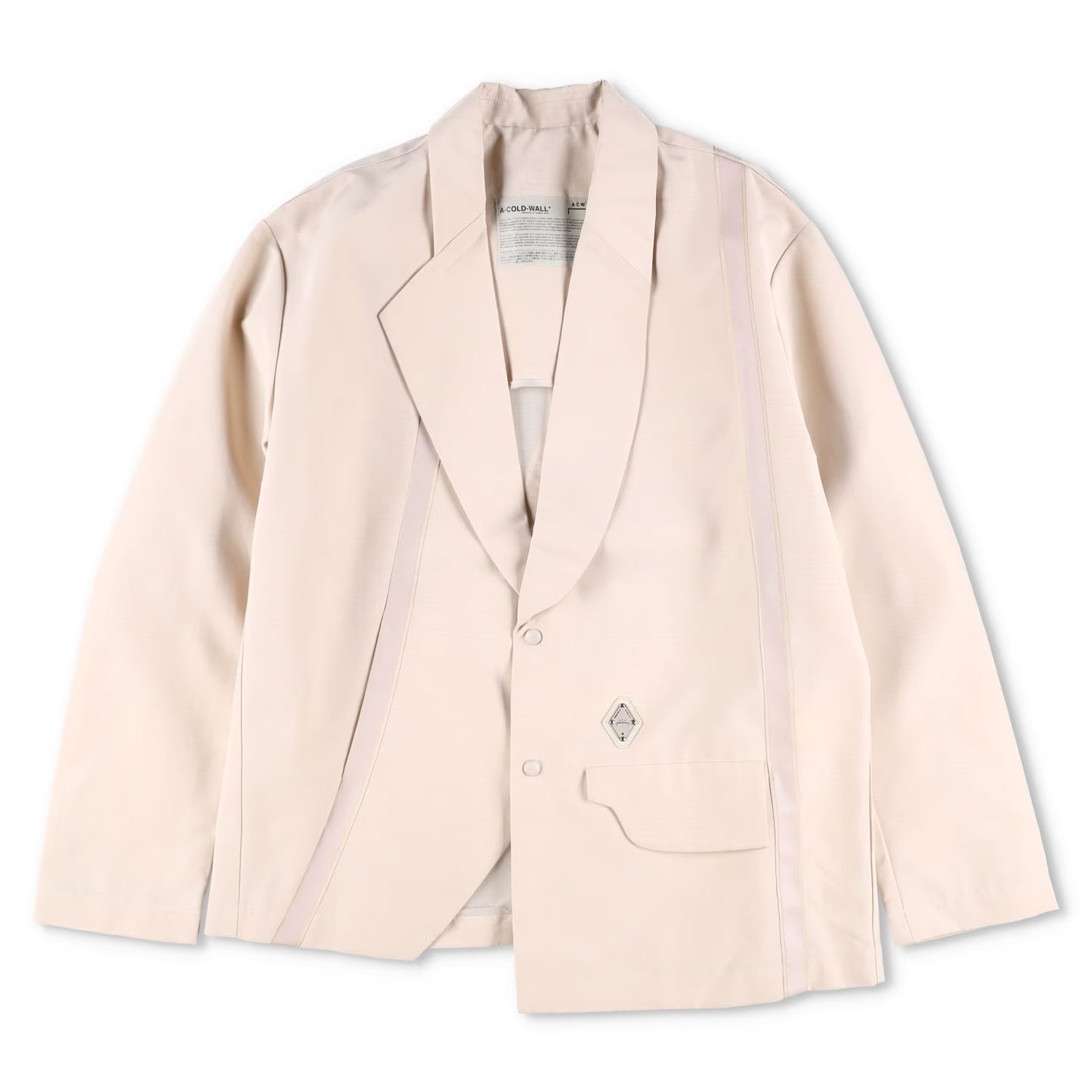 A COLD WALL Mens Blazer Beige Polyester Regular Fit Assymetric Size M RRP 550
