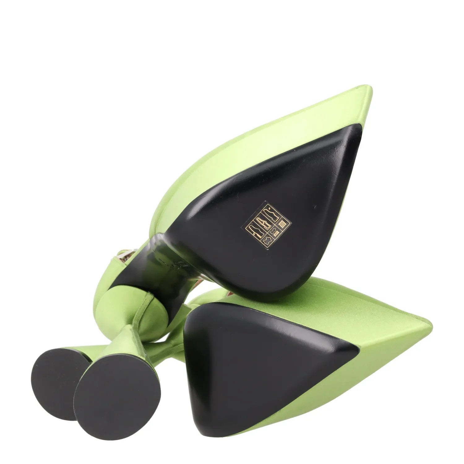 DACCORI Women Platform Heel Satin Leather Sandals Green Open Toe Size 41 RRP 950 — View 8