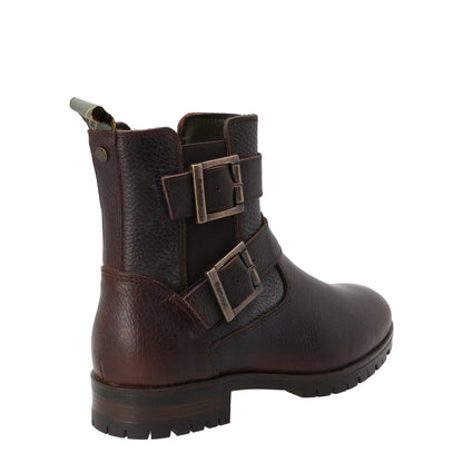 BARBOUR Womens Marina Ankle Boots Leather Brown Two Gold Buckles UK 4 RRP 140 — View 8