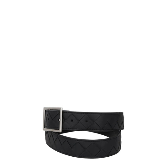 BOTTEGA VENETA Womens Belt Black Leather Dark Silver Buckle Size 90 RRP 550 — View 2