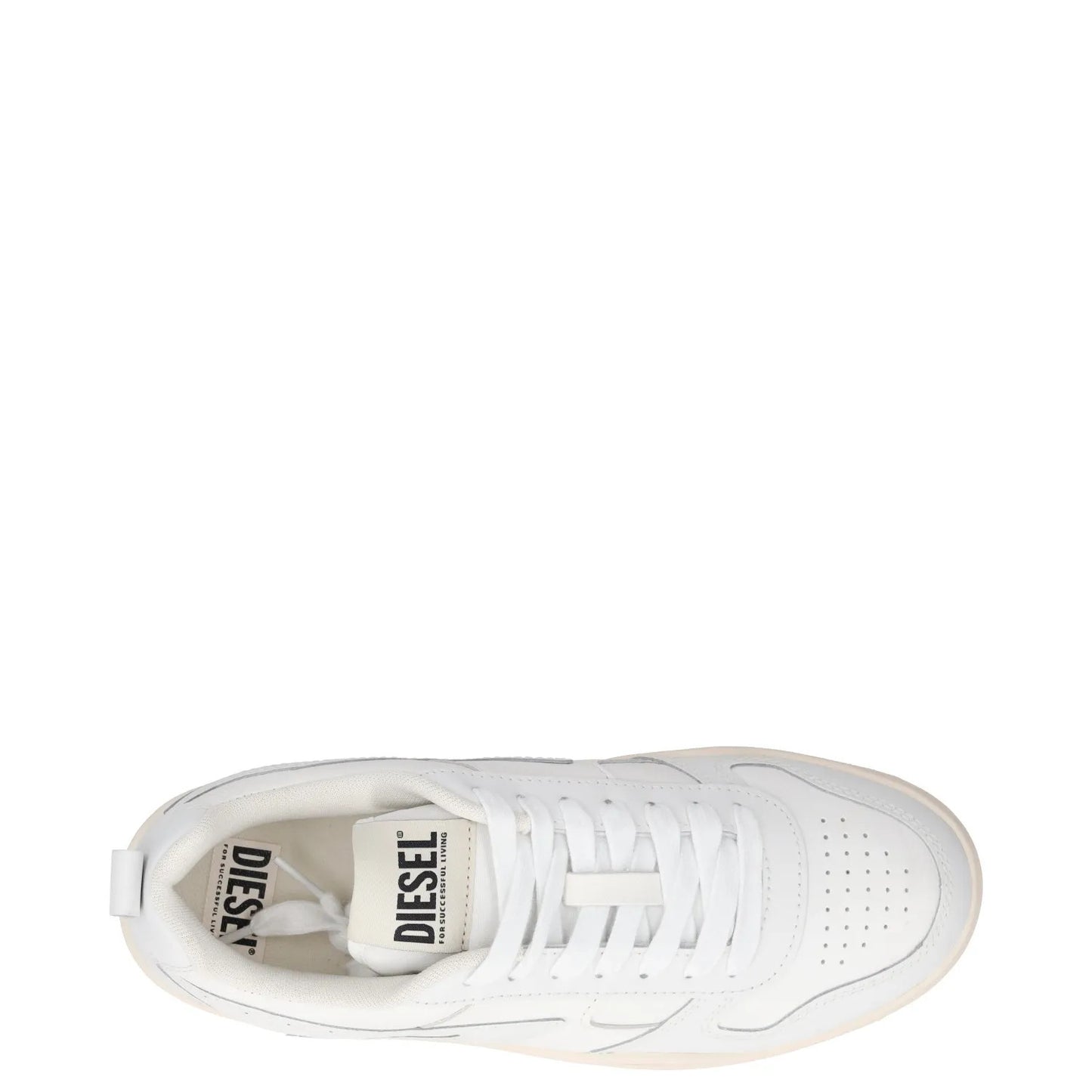DIESEL Womens Trainer White Leather Low Top Lace Up Beige Sole UK 7.5 RRP 145 — View 7