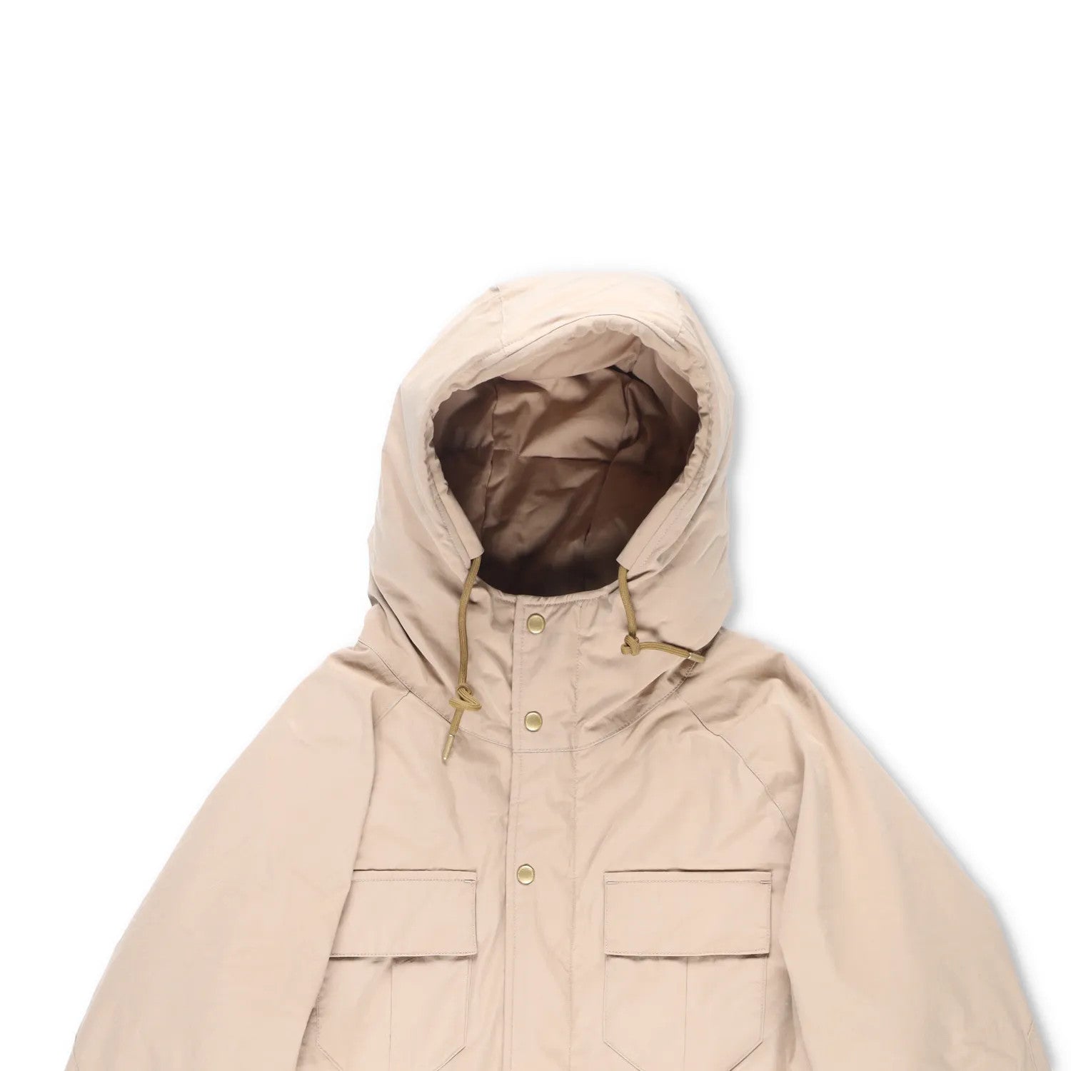 HOLUBAR Mens Parka Coat Cotton Nylon Polyester Blend Mid Length Beige L-4 RRP500 — View 2