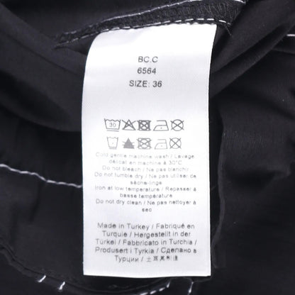 GANNI Womens Trousers Light Slub High Waist Pocket Tie Bottom Black 36 RRP 255 — View 7