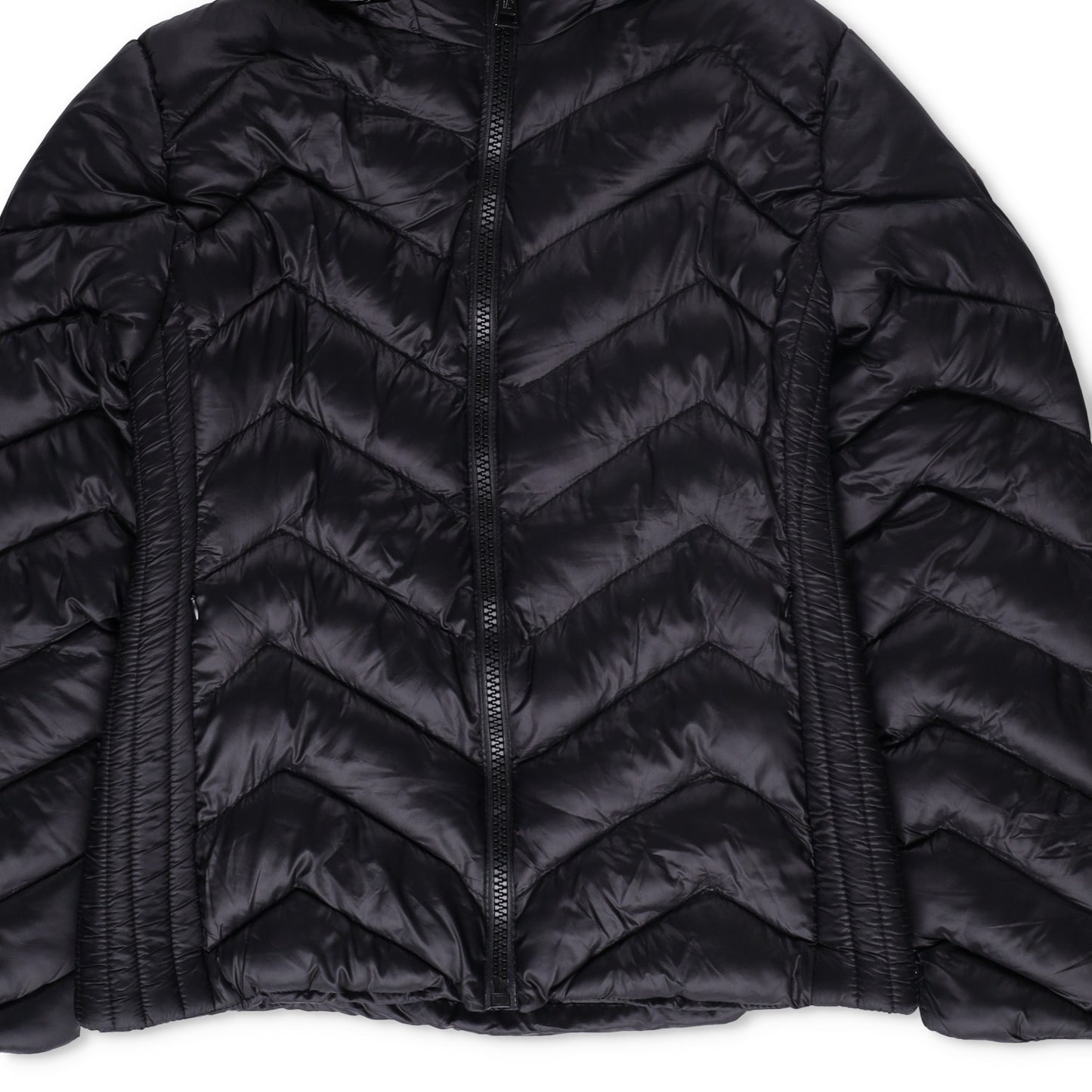 MONCLER Womens Makaluu Fur Hood Lined Jacket Nylon Size Large Black RRP1500 — View 4