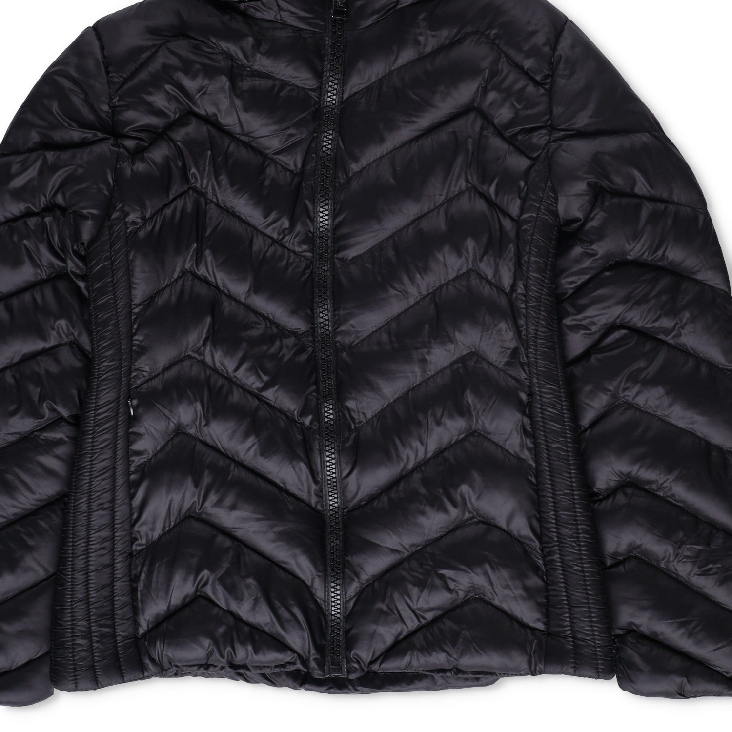 MONCLER Womens Makaluu Fur Hood Lined Jacket Nylon Size Large Black RRP1500 — View 4