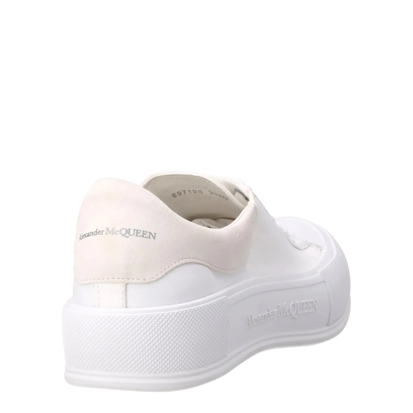 ALEXANDER MCQUEEN Womens Deck Contrast Sneakers Fabric White Low EU 39.5 RRP 370 — View 6