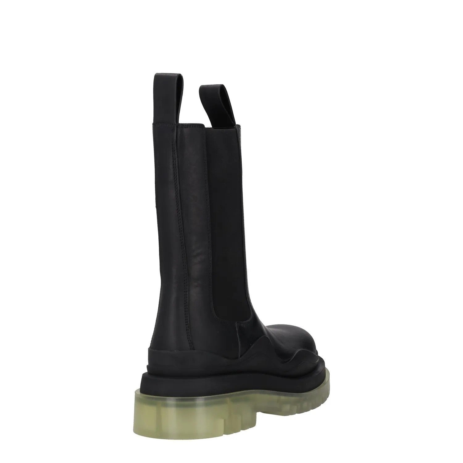 BOTTEGA VENETA Womens Chelsea Boots High Black Leather Clear Sole UK3 RRP 1010 — View 6
