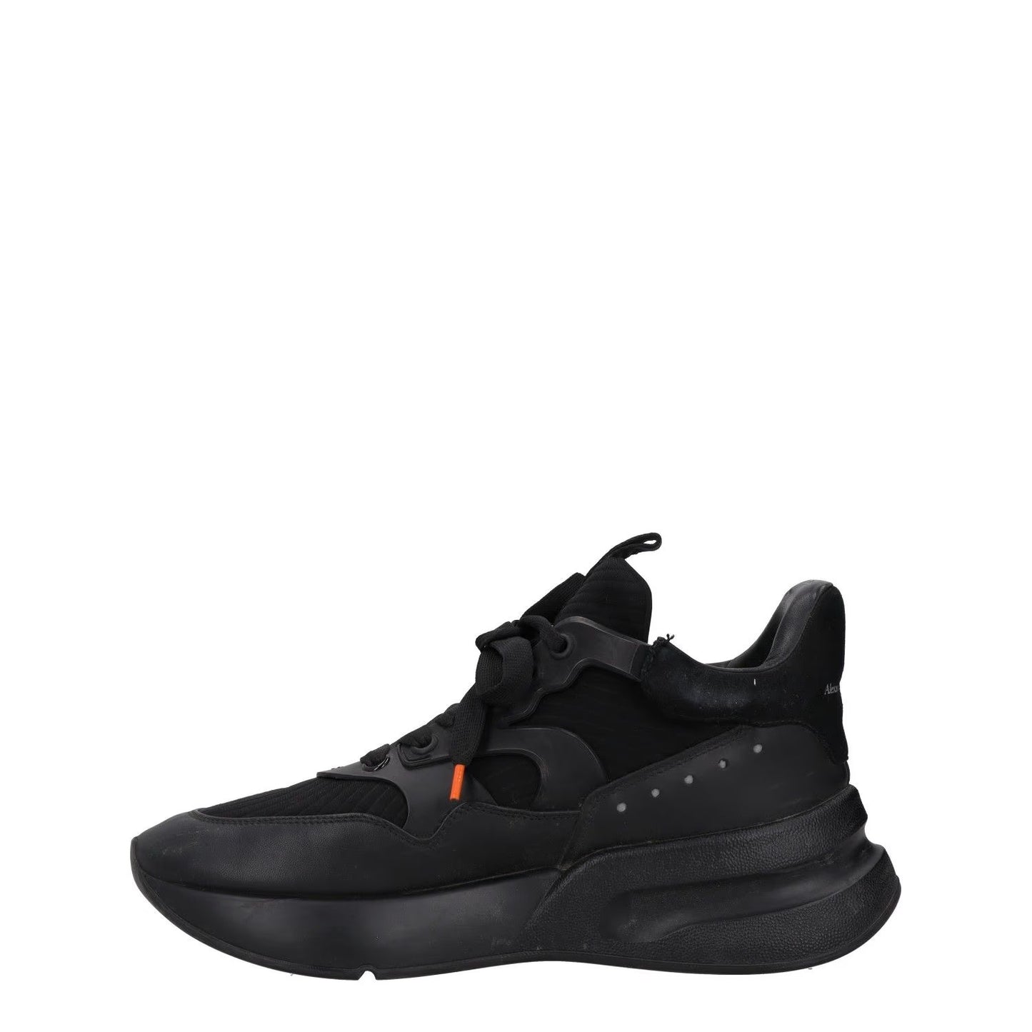 ALEXANDER MCQUEEN Mens Trainers Black Leather Mid Top Lace Up UK 7 RRP 590 — View 4