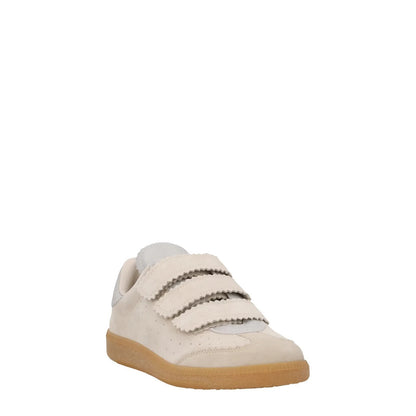 ISABEL MARANT Womens Beth Leather Sneakers Beige Low Top Strappy UK 2 RRP 345 — View 2