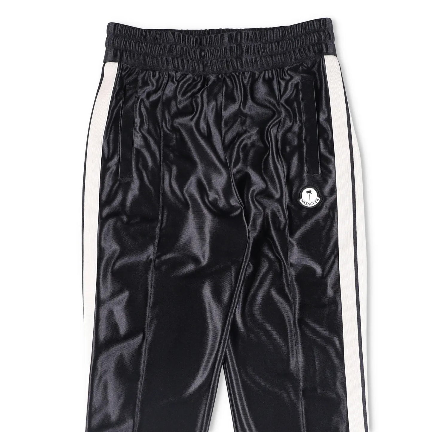 MONCLER GENIUSXPalm Angels Womens Shiny Side Stripe Track Pants Black XS RRP375 — View 2