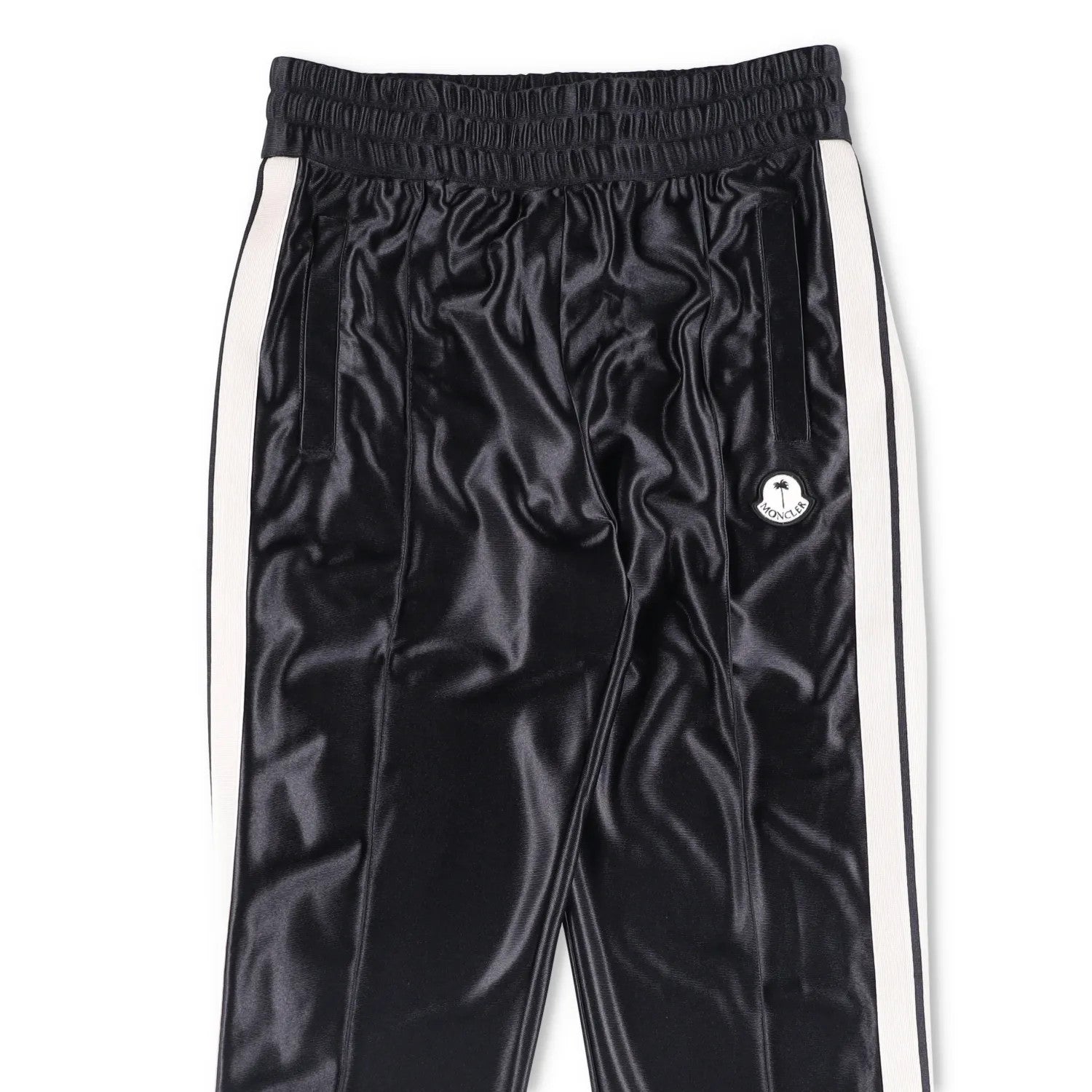 MONCLER GENIUSXPalm Angels Womens Shiny Side Stripe Track Pants Black XS RRP375 — View 2