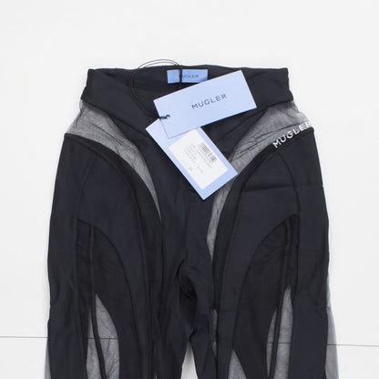 MUGLER Womens Black Sheer Lycra Tulle High Rise Leggings Size 34 RRP 460 — View 4