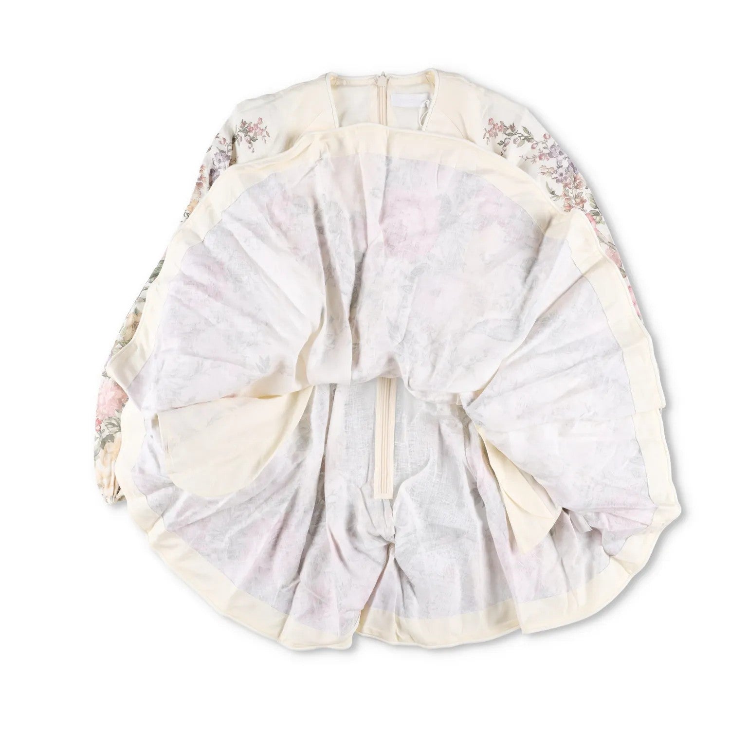 ZIMMERMANN Womens Waverly La Plunge Floral Print Mini Dress Cream UK10 RRP 775 — View 5