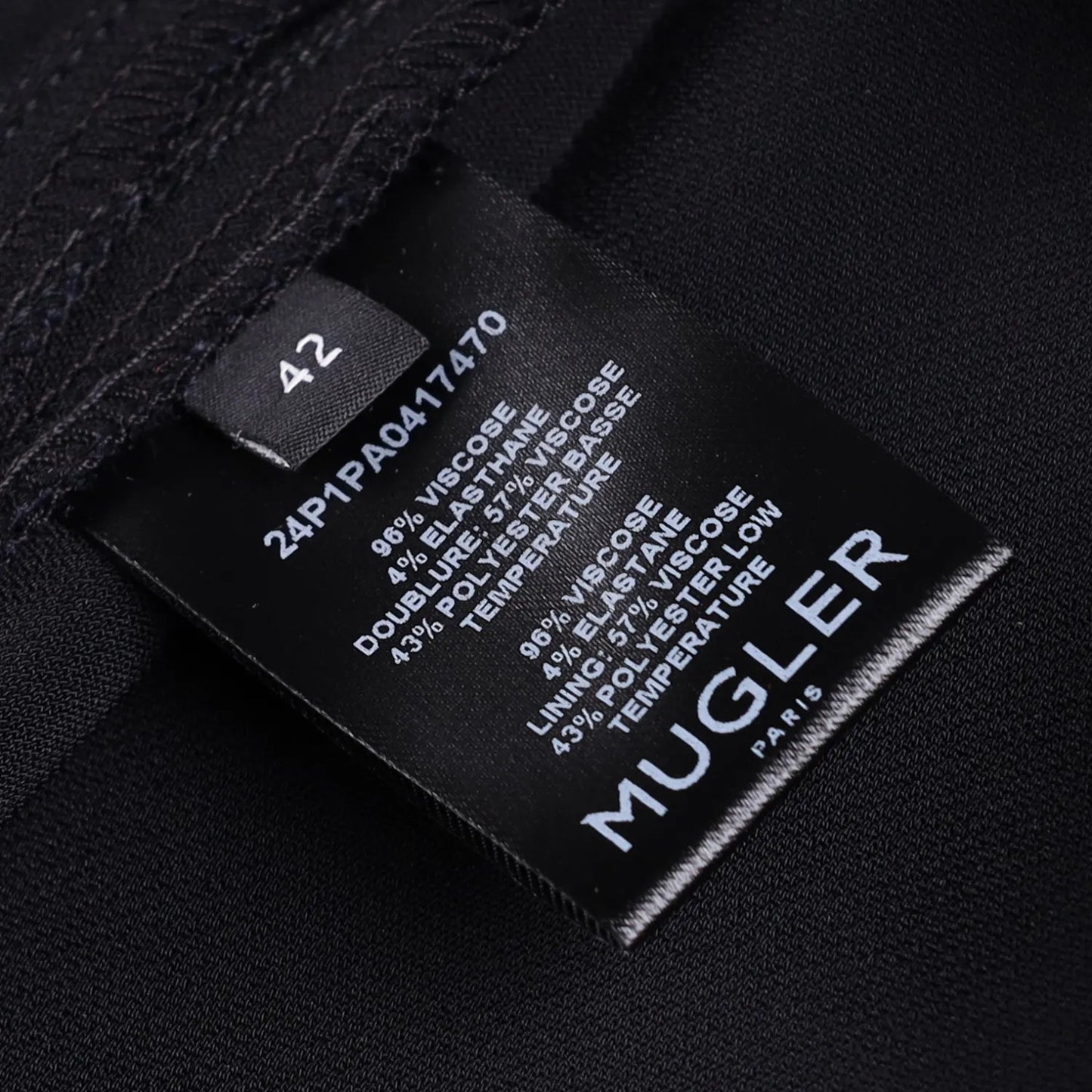 MUGLER Womens Flared Trousers Black Button Flat Front Size 42 RRP 1195 — View 10