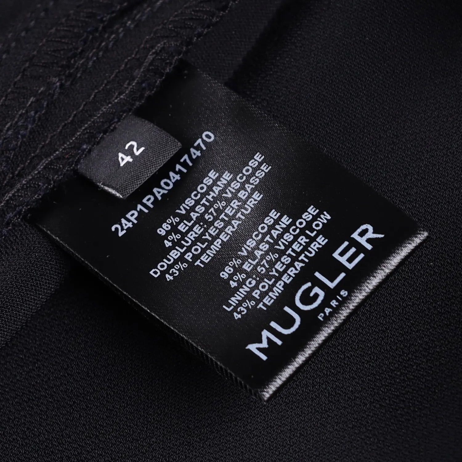 MUGLER Womens Flared Trousers Black Button Flat Front Size 42 RRP 1195 — View 10