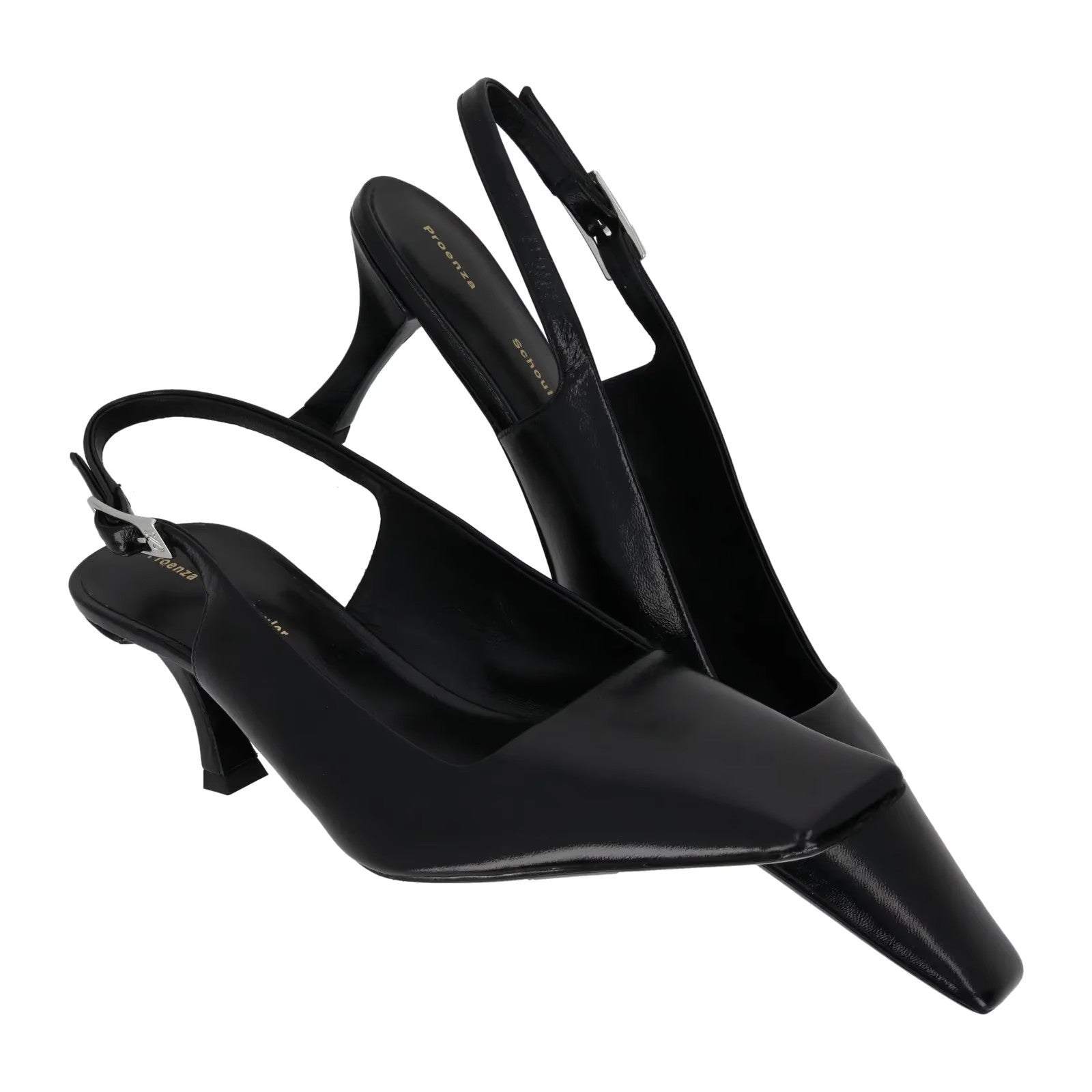 PROENZA SCHOULER Womens Kitten Heel Strap Silver Buckle Leather Black UK7 RRP598 — View 8