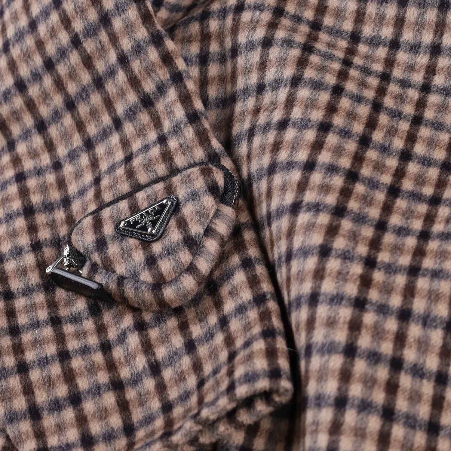 PRADA Womens Blouse V-Neck Long Sleece Check Pattern Brown Size 40 RRP 2830 — View 7