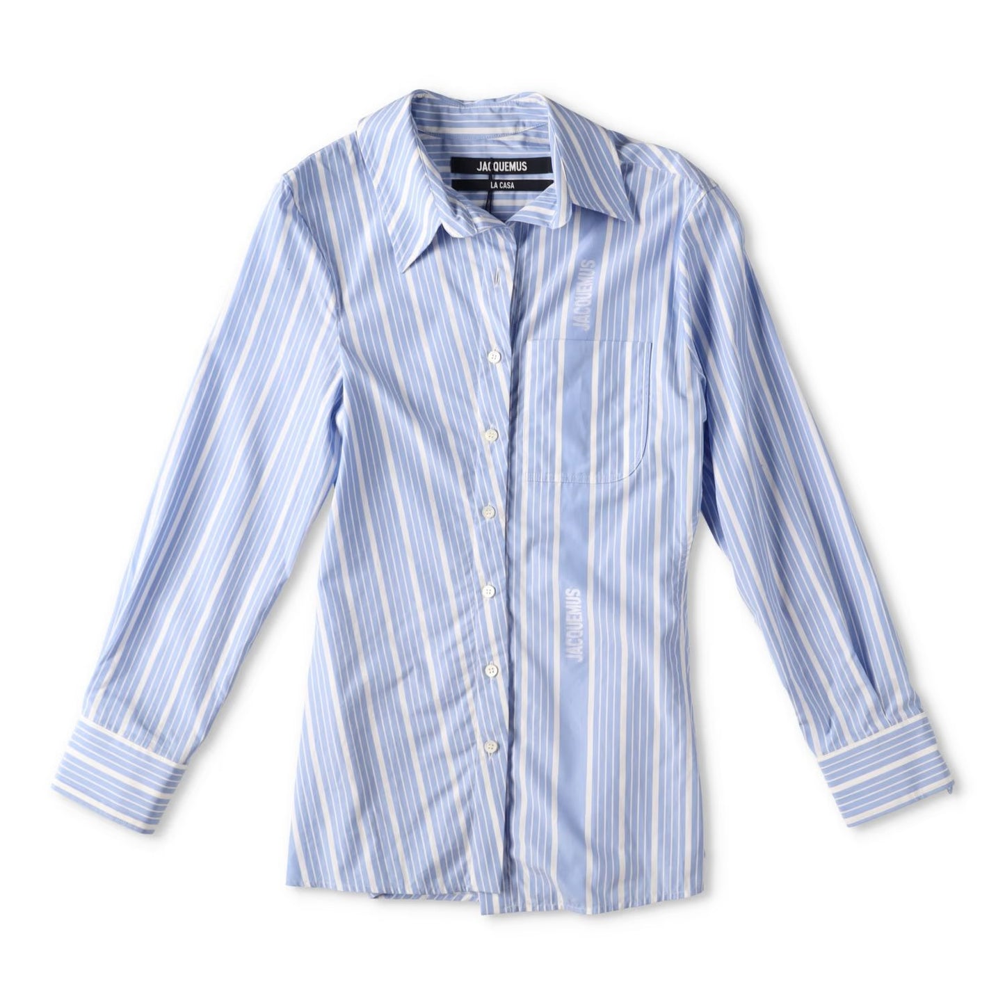JACQUEMUS Womens La Chemise Pablo Long Sleeve Bown Stripe Shirt Black 36 RRP 591