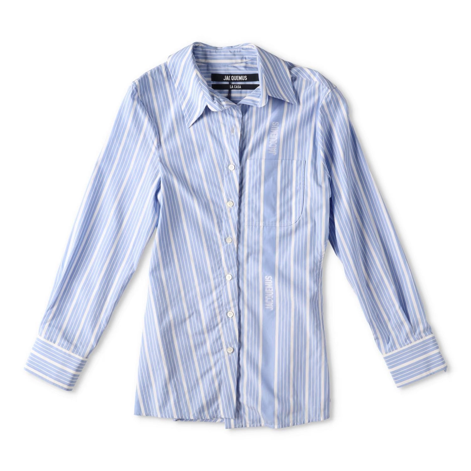 JACQUEMUS Womens La Chemise Pablo Long Sleeve Bown Stripe Shirt Black 36 RRP 591