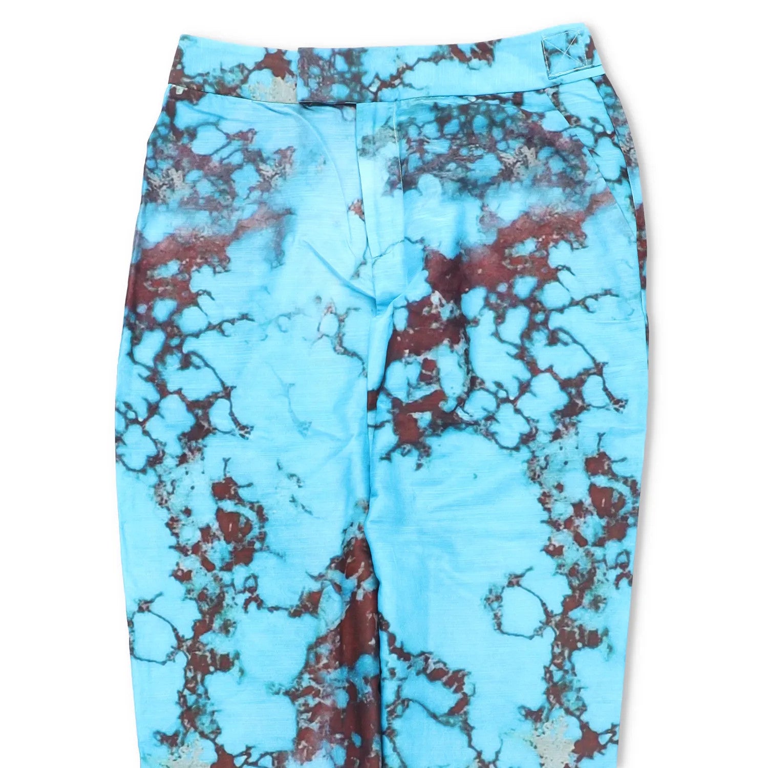 LOUISA BALLOU Womens Trousers Wide Straight Leg Turquoise Stone Blue XS RRP 510 — View 2