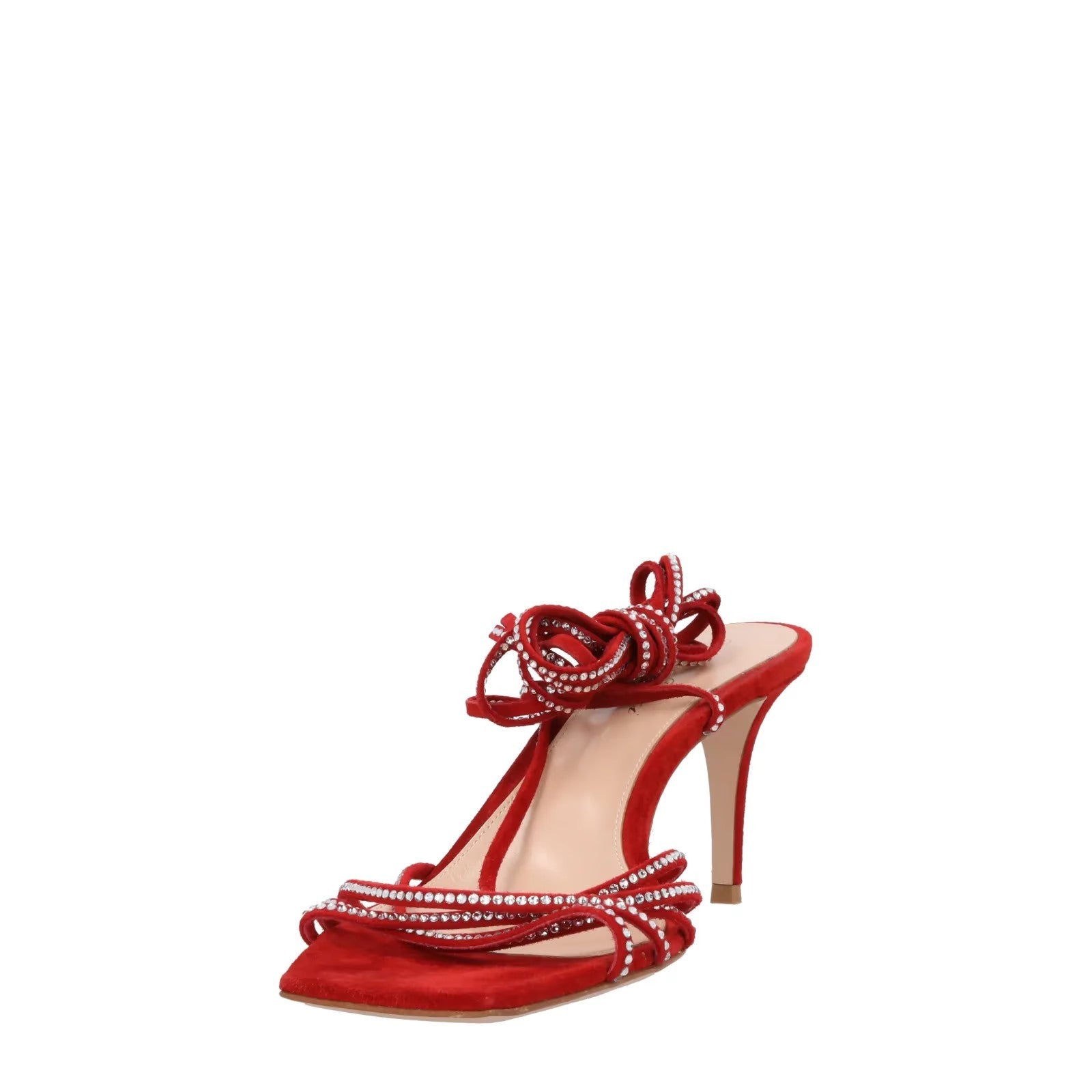 GIANVITO ROSSI Womens Red Stiletto Sandal Leather Strappy Square Toe UK7 RRP1099 — View 3