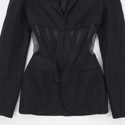 MUGLER Women's Black Basic Jacket Zip Closure Long Sleeve Size 34 RRP 1870 — View 8