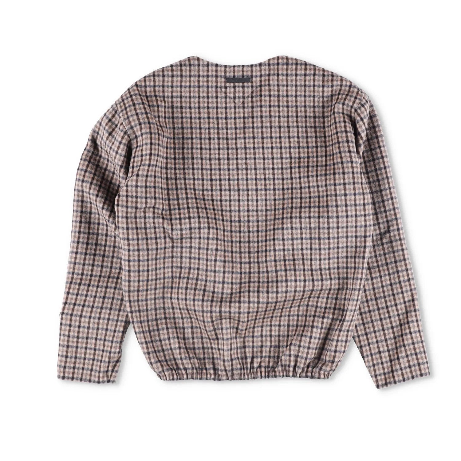 PRADA Womens Blouse V-Neck Long Sleece Check Pattern Brown Size 42 RRP 2830 — View 5