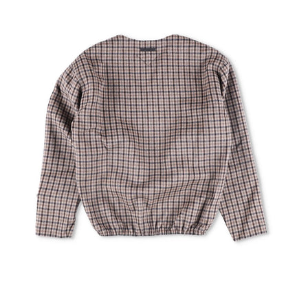 PRADA Womens Blouse V-Neck Long Sleece Check Pattern Brown Size 42 RRP 2830 — View 5
