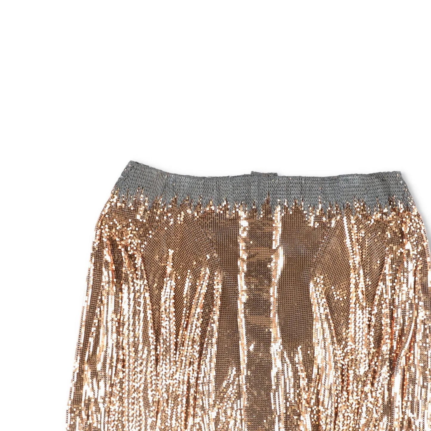 PACO RABANNE Womens Mini Skirt Metal Gold Hook Eye Closure Party Size 40 RRP1400 — View 2