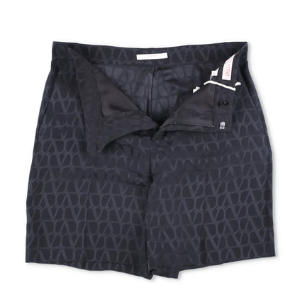 VALENTINO Mens Bermuda Shorts Silk Jacquard Toile Iconograph Black 46 RRP 1290 — View 7
