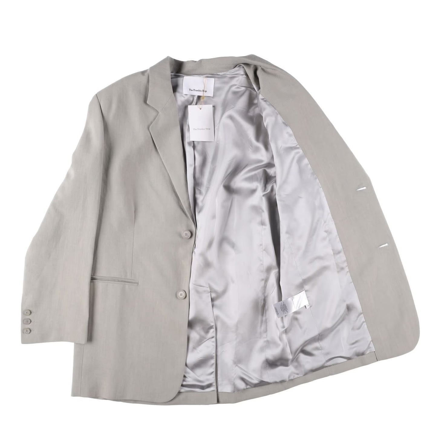 FRANKIE SHOP Womens Aiden Single Breasted Blazer Linen Sage Size S RRP 350 — View 8
