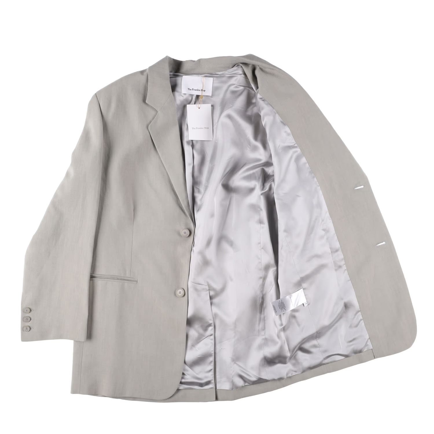 FRANKIE SHOP Womens Aiden Single Breasted Blazer Linen Sage Size S RRP 350 — View 8